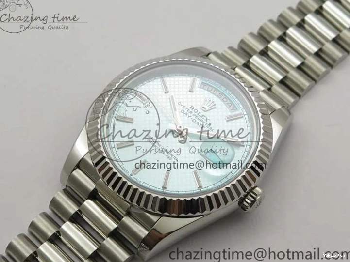 A2836 Dial 228239 Dial Blue SS BP SS Version Textured 904 on Day-Date President 40mm Ice Bracelet New 0724